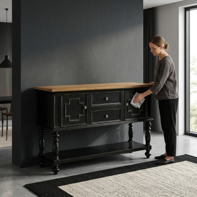Chest of drawers sideboard console wood cabinet wardrobe sideboard design furniture black