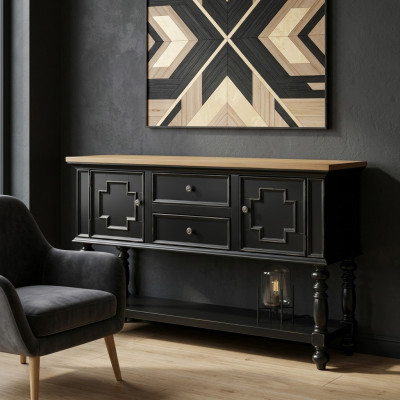 Chest of drawers sideboard console wood cabinet wardrobe sideboard design furniture black
