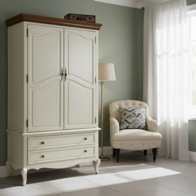 Country style wardrobe design furniture cabinets bedroom white wardrobe new