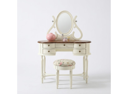 Classic Vanity Table Mirror Luxury Console Stool Make up Table Country House New
