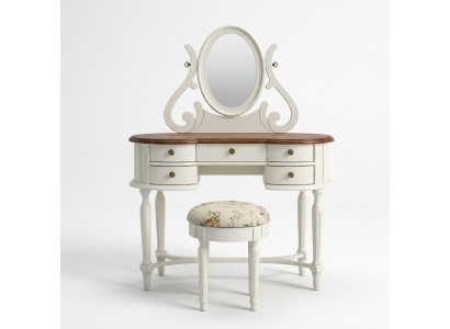 Vanity table mirror stool complete dresser bedroom country-style furniture console