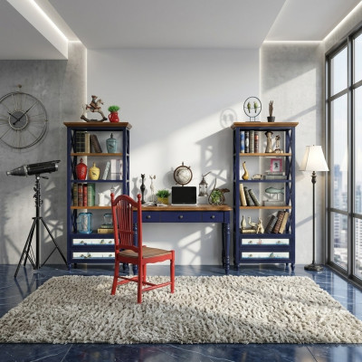 Desk office furnishings wooden shelves office desk dining table chair 4-piece set