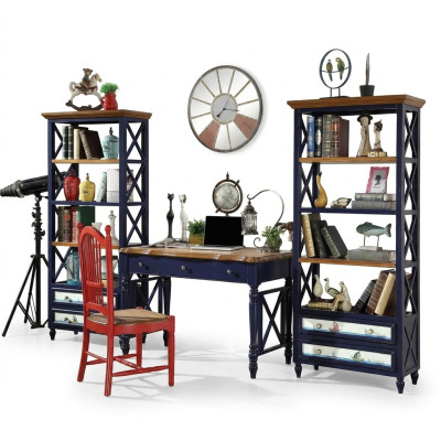 Desk office furnishings wooden shelves office desk dining table chair 4-piece set