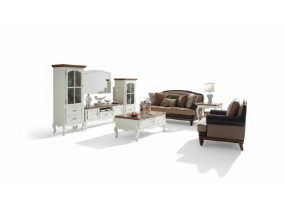 Landhaus Stol living room wall unit display cabinet sideboard RTV wooden cabinet furniture 3-piece set