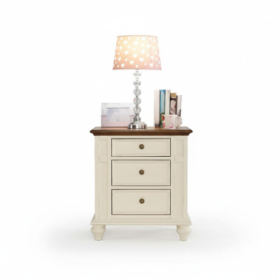 Bedroom classic nightstands made of real wood country house furniture side tables