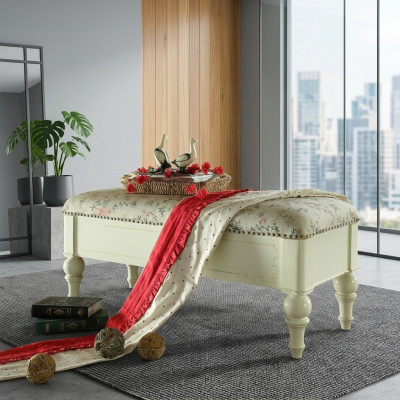 Seat textile upholstery bench cushion seat stool bench fabric wood style designer new