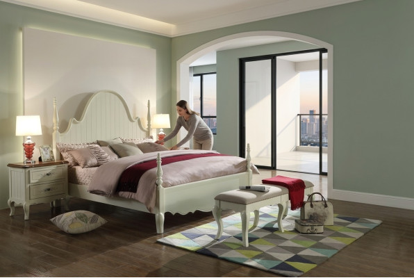 Upholstered Bed Luxury Bedroom Design Beds Textile Wood Bed Frame New
