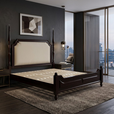 Bed cushion country house luxury double hotel beds sleep room wood