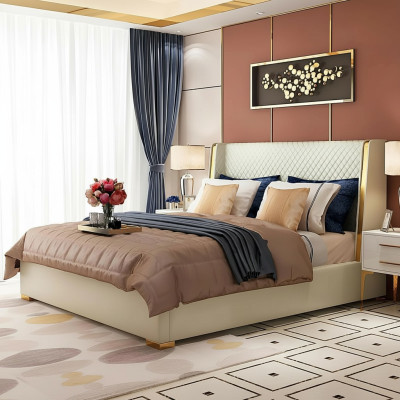 Designer upholstered bed, bed beds, fabric wood luxury double bed 180x200cm double bed