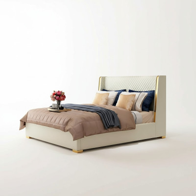 Designer upholstered bed, bed beds, fabric wood luxury double bed 180x200cm double bed