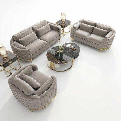 Designer sofa set 3+2+1 seater sofa couch fabric set upholstery set.