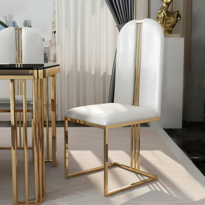 Stainless steel chair dining room leather chair chairs stainless steel designer gold