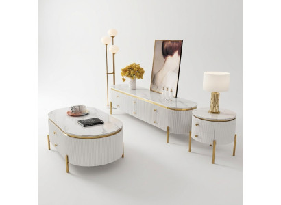 Living room furniture set designer living room sideboard coffee table side table 3-piece.
