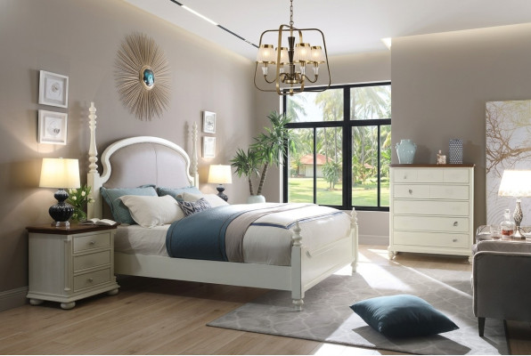 Bed, Nightstand, Stool, 4-piece Bedroom Set, Modern Design, Luxury, New Beds