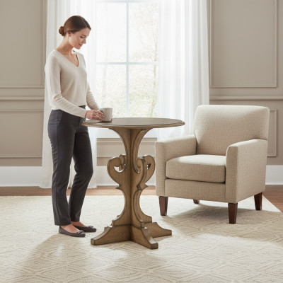 Couch Table Wood Sofa Round Side Design Tables Country House Living Room