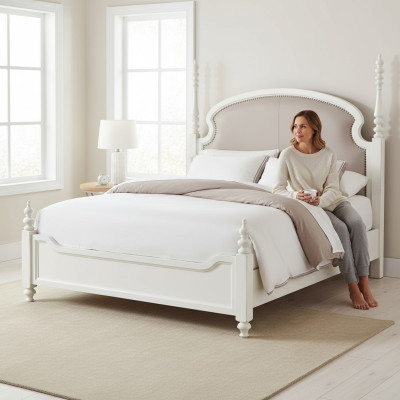 Luxury bedroom bed upholstery design 180x200cm hotel double beds textile new