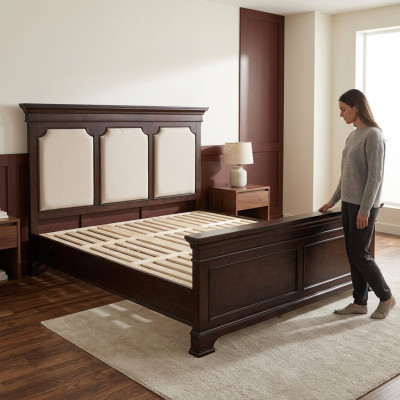 Design double bed leather bed beds bed wood upholstery bedroom marriage 180x200
