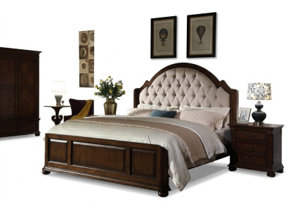 Bed Upholstered Bed Luxury Double Bedroom Wood Leather Beds Chesterfield Furniture