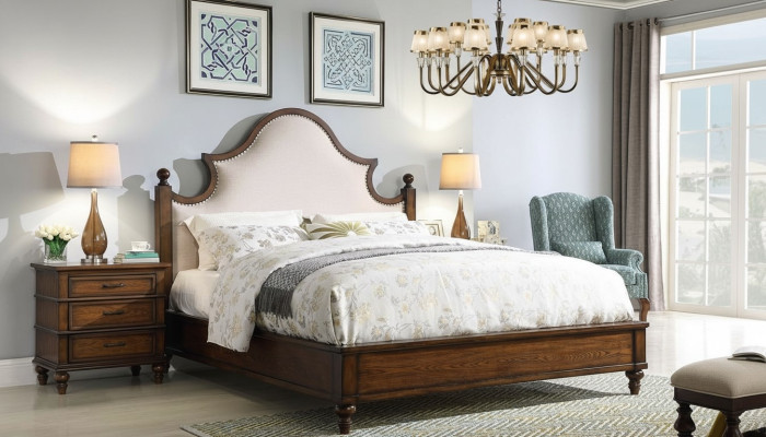 Bed 2x Nightstand 3-piece Bedroom Set Design Upholstered Furniture Luxury Beds New