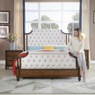 Bed 2x Nightstand 3-piece Bedroom Set Beds New Luxury Chesterfield 180x200