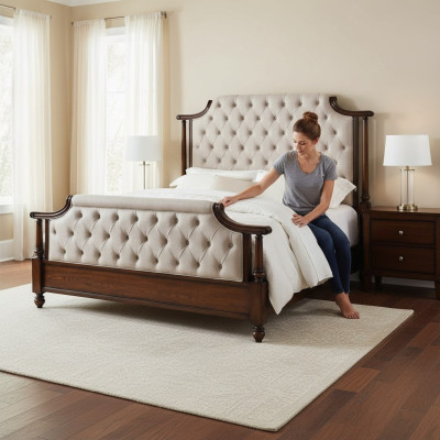 Bed Cushion Design Luxury Double Hotel Beds Bedroom Leather Chesterfield