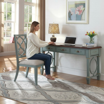Desk office furniture wood shelves office table dining table chair 2-piece