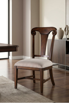Luxury Design Upholstered Chair Chairs Seat Dining Room Wood Textile Armchair Solid Wood New