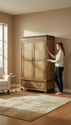 Designer sleeping room cabinet glass cupboards wall clothes luxury wood country house