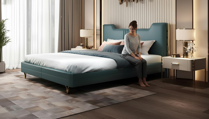 Modern designer wooden bed noble furniture double beds new bedroom upholstery