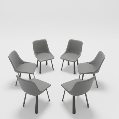 Chair set group chairs hotel upholstery suite 6x groups stainless steel armchair