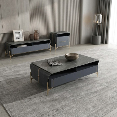 Coffee table sideboard 2-piece living room table lowboard furniture wall units