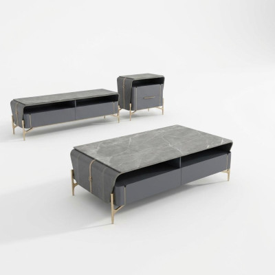 Coffee table sideboard 2-piece living room table lowboard furniture wall units