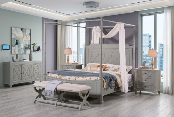 Bedroom complete set, country house style, modern bed, bedside table 5 pieces. New