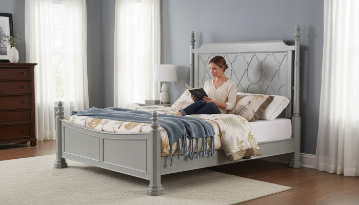 Elegant bedroom set suite nightstand dresser bed designer furniture beds