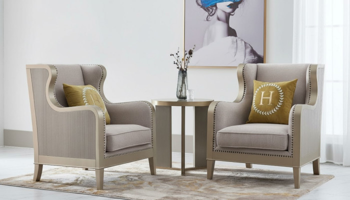 Sofa set 3-piece set 2x armchair side table table sofa set sets