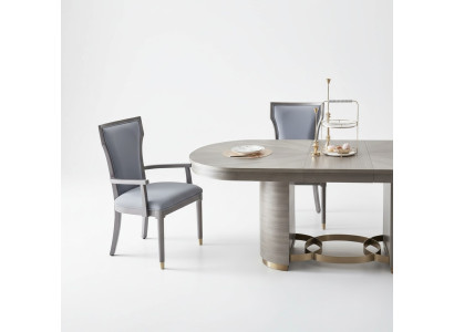 Designer 4x Chair Set Dining Room Leaning Upholstered Seat Chair Set Complete