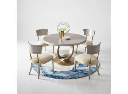 Design round table with 4x chairs dining room seating round table set wood