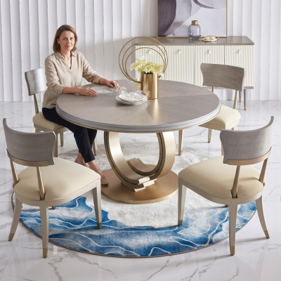 Designer dining table luxury dining room tables upholstery wood stainless steel table round