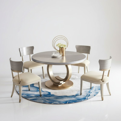 Designer dining table luxury dining room tables upholstery wood stainless steel table round