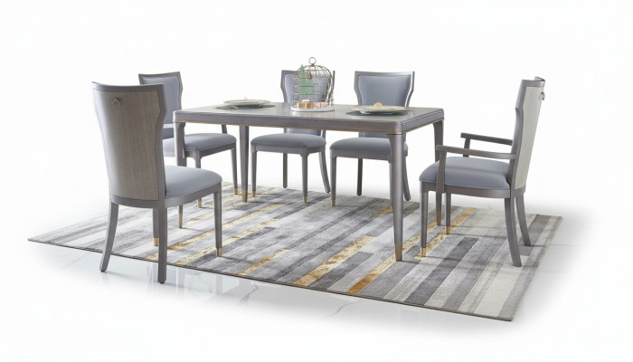 Armchairs Chair Set Group Dining Room Wood Upholstered Chairs 6x Armchair