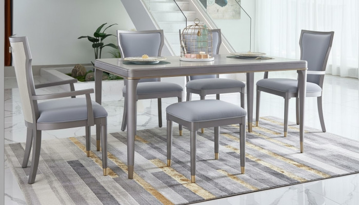 Complete set dining table + 6 chairs dining room decor ensemble dining group table