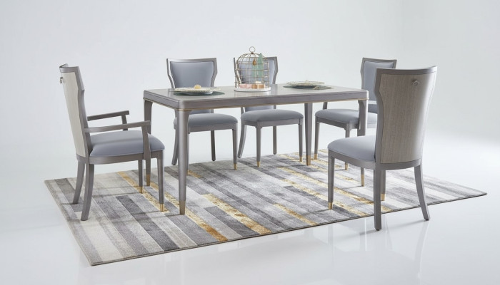 Complete set dining table + 6 chairs dining room decor ensemble dining group table