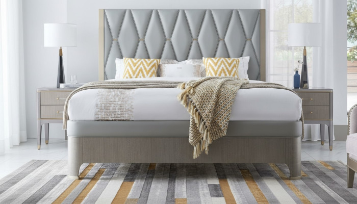 Bed 2x Nightstand 3-piece. Bedroom Set Design Modern Luxury Group