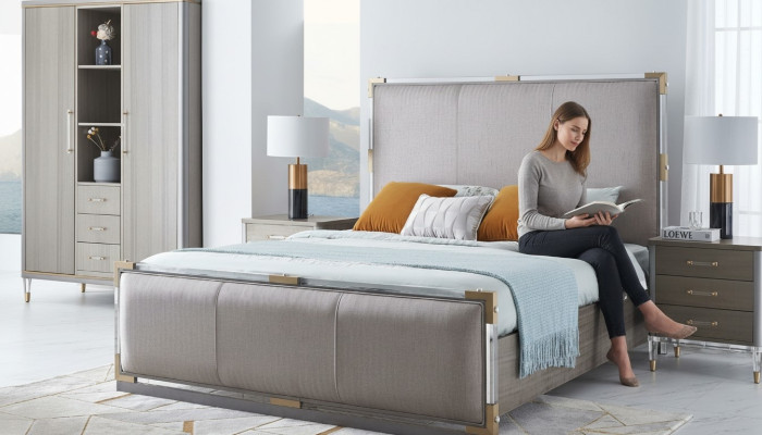 Design upholstered bed, bed, double matrimonial modern 180x200cm luxury