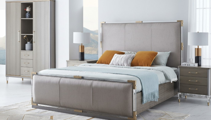 Design upholstered bed, bed, double matrimonial modern 180x200cm luxury