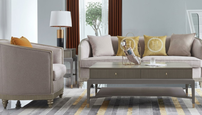 Upholstered Sofa Set 3+1 Seating Set Design Sofas Couches Textile Modern Sets