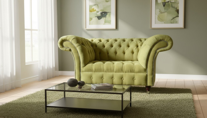 Chesterfield Sofa Couch Upholstery Set 1.5 Seater Sofas Classic Single Seater
