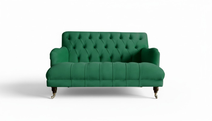 Chesterfield armchair couch upholstery sofa couches 1.5 seater single-seater green textile