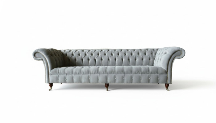 Gray big sofa couch Chesterfield 265cm upholstery sofas 4-seater leather