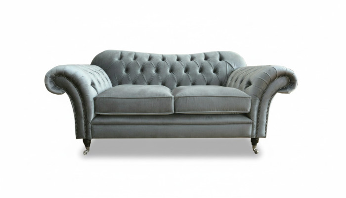 Chesterfield Textile Sofa 2-Seater Luxury Sofa Upholstered Sofas Design Fabric Sofas New